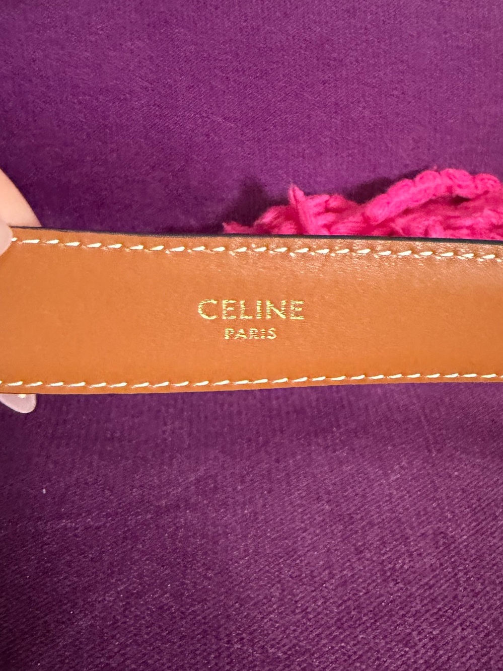 Authentic Celine Triomphe Belt in Tan Leather size 75 - Picture 3 of 16